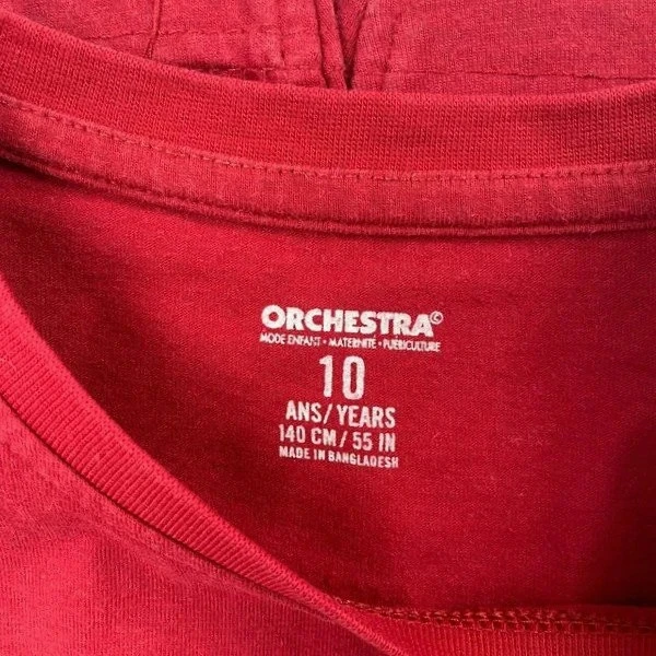 Camiseta de mangas compridas para meninos de 10 anos vermelha - padrão de lantejoulas, muito bom estado – photo 2